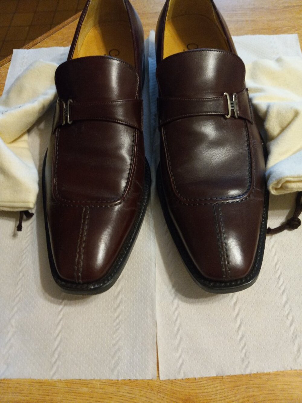 Cole Haan Collection Men's Brown Leather Dress Shoes w Dust Bags 8.5 M Italy